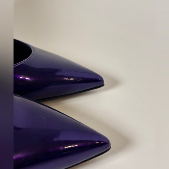 Saint Laurent Paris Purple Patent Pumps – YSL Pointed Toe Designer Heel size 6.5 - Picture 9 of 11